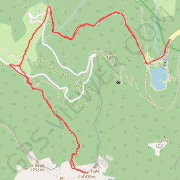 Itinéraire Cabane d'Eliet, distance, dénivelé, altitude, carte, profil, trace GPS
