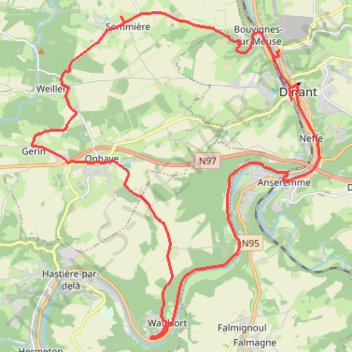 Itinéraire Vélo PN - Bière, citadelle et saxopone - court, distance, dénivelé, altitude, carte, profil, trace GPS