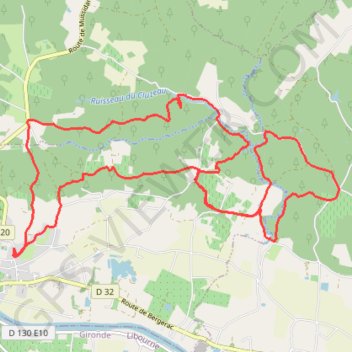 Itinéraire Autour de Fleix., distance, dénivelé, altitude, carte, profil, trace GPS