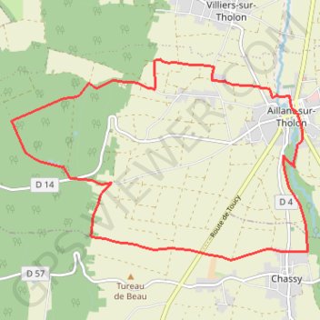 Itinéraire Les Ferriers - Aillant-sur-Tholon, distance, dénivelé, altitude, carte, profil, trace GPS