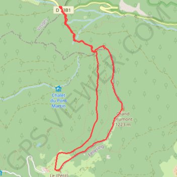 Itinéraire Vosges en Raquettes : Le Drumont, distance, dénivelé, altitude, carte, profil, trace GPS