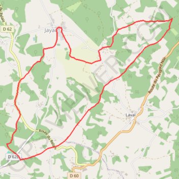 Itinéraire Jayac - Boucle d'En-Brousse, distance, dénivelé, altitude, carte, profil, trace GPS
