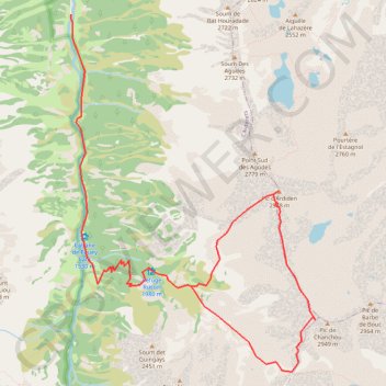 Itinéraire Pic d'Ardiden et Pic de Chanchou par la crête d'Aubiste, distance, dénivelé, altitude, carte, profil, trace GPS