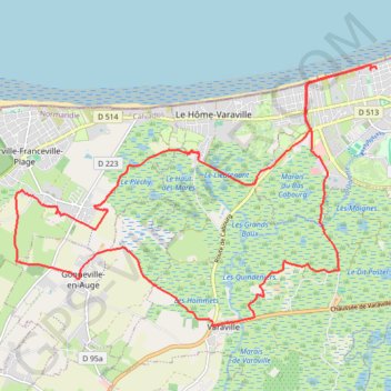 Itinéraire Rando Cabourg, distance, dénivelé, altitude, carte, profil, trace GPS