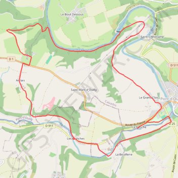 Itinéraire Pont d'Ouilly (14690), distance, dénivelé, altitude, carte, profil, trace GPS