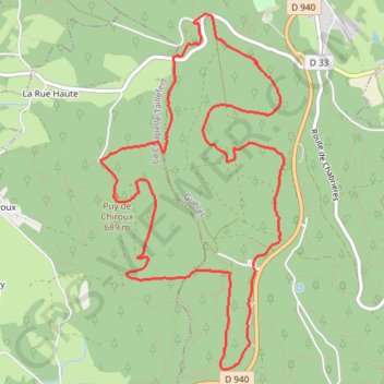 Itinéraire Monts de Guéret - Sainte-Feyre, distance, dénivelé, altitude, carte, profil, trace GPS