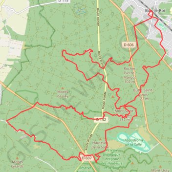 Itinéraire Bois-le-Roi, distance, dénivelé, altitude, carte, profil, trace GPS