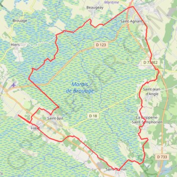 Itinéraire St Agnant 46 kms, distance, dénivelé, altitude, carte, profil, trace GPS