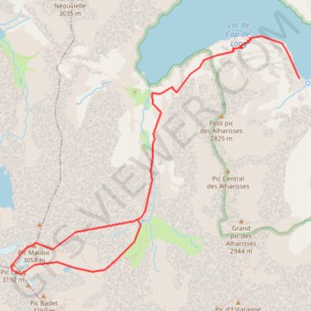 Itinéraire Pic Long par l'arête NE, distance, dénivelé, altitude, carte, profil, trace GPS