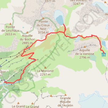 Itinéraire tracegps-autour-des-glaciers-de-la-vanoise (1), distance, dénivelé, altitude, carte, profil, trace GPS