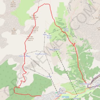 Itinéraire Crête du Chalvet, distance, dénivelé, altitude, carte, profil, trace GPS