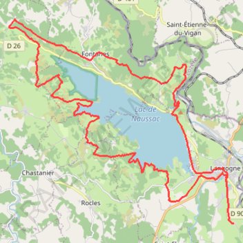 Itinéraire Langogne Tour du Lac bis-21357476, distance, dénivelé, altitude, carte, profil, trace GPS