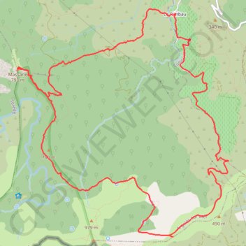 Itinéraire Le Rimbau, Torre de la Massane (Rosselló), distance, dénivelé, altitude, carte, profil, trace GPS