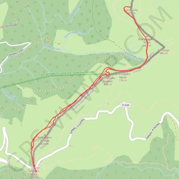 Itinéraire Titurru et Buztanzelai, distance, dénivelé, altitude, carte, profil, trace GPS