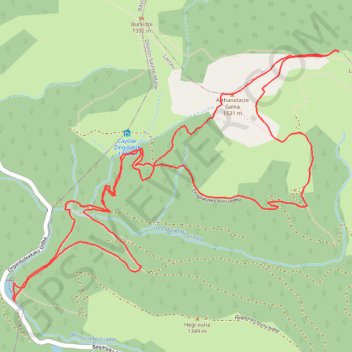 Itinéraire Arthanolatze depuis R19 (lac d'Iraty), distance, dénivelé, altitude, carte, profil, trace GPS