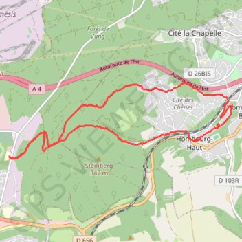 Itinéraire Boucle Saint-Avold - Hombourg-Haut, distance, dénivelé, altitude, carte, profil, trace GPS