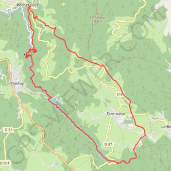 Itinéraire Rochetaillée, distance, dénivelé, altitude, carte, profil, trace GPS