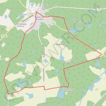 Itinéraire yvoy le marron, distance, dénivelé, altitude, carte, profil, trace GPS