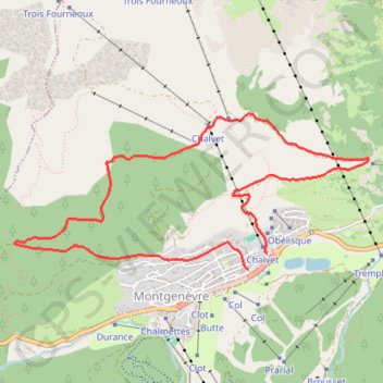 Itinéraire Montgenèvre - Grand Balcon en boucle, distance, dénivelé, altitude, carte, profil, trace GPS