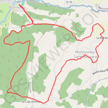 Itinéraire Boussan 3h d11 D360, distance, dénivelé, altitude, carte, profil, trace GPS