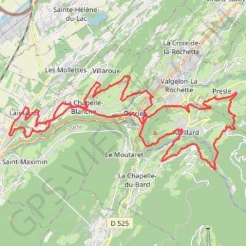 Itinéraire Petite rando autour de la rochette depuis Laissaud, distance, dénivelé, altitude, carte, profil, trace GPS