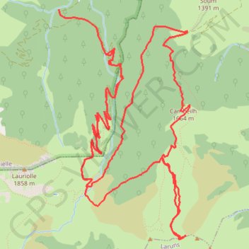 Itinéraire Pic de Gerbe et Pla de Troubat - Bielle, distance, dénivelé, altitude, carte, profil, trace GPS