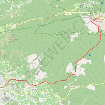 Itinéraire Descente du Mont Ventoux Sud, distance, dénivelé, altitude, carte, profil, trace GPS