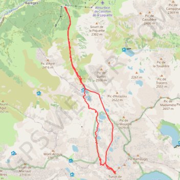 Itinéraire Turon du Néouvielle : Par la Glère et les lacs de Maniportet, distance, dénivelé, altitude, carte, profil, trace GPS