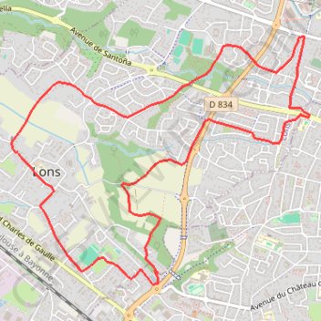 Itinéraire Marche Téléthon LONS, distance, dénivelé, altitude, carte, profil, trace GPS