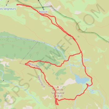 Itinéraire 834 Soum de la Siarrousse, distance, dénivelé, altitude, carte, profil, trace GPS