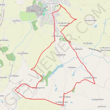 Itinéraire Sentier autour des Clouzeaux, distance, dénivelé, altitude, carte, profil, trace GPS