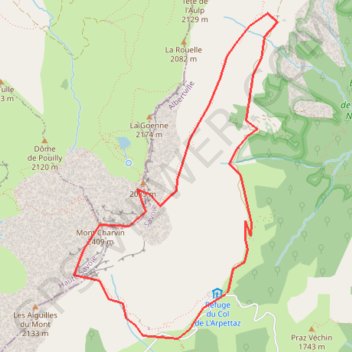 Itinéraire Mont Charvin, distance, dénivelé, altitude, carte, profil, trace GPS
