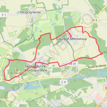 Itinéraire Courson Saint Maurice, distance, dénivelé, altitude, carte, profil, trace GPS