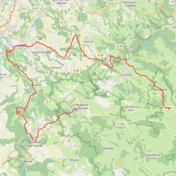 Itinéraire Le Moulinou - Monastier sur Gazeille, distance, dénivelé, altitude, carte, profil, trace GPS