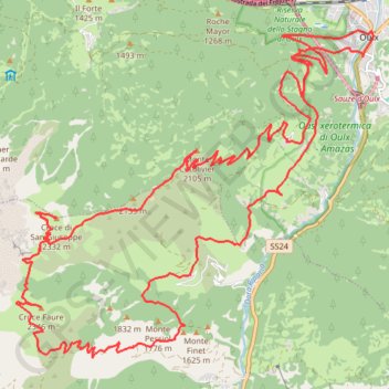 Itinéraire Madonna del Cotolivie Croce san Giuseppe e Gardiol, distance, dénivelé, altitude, carte, profil, trace GPS