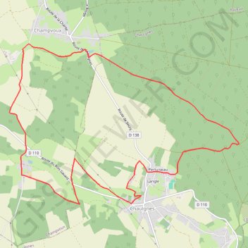 Itinéraire les-moulins-de-champvoux, distance, dénivelé, altitude, carte, profil, trace GPS