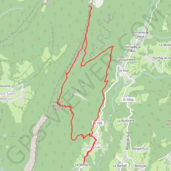 Itinéraire Rocher de l'Eglise depuis Proveysieux (Chartreuse), distance, dénivelé, altitude, carte, profil, trace GPS