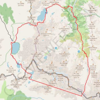 Itinéraire Tour du Balaitous, distance, dénivelé, altitude, carte, profil, trace GPS