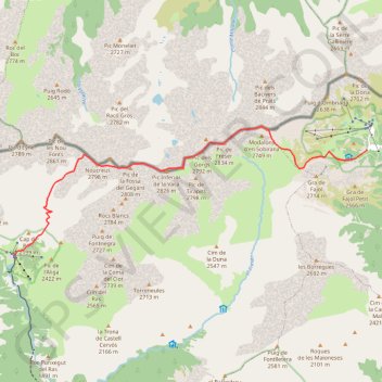 Itinéraire Nuria - Vallter, distance, dénivelé, altitude, carte, profil, trace GPS