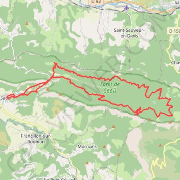 Itinéraire En forêt autour de Saou, distance, dénivelé, altitude, carte, profil, trace GPS