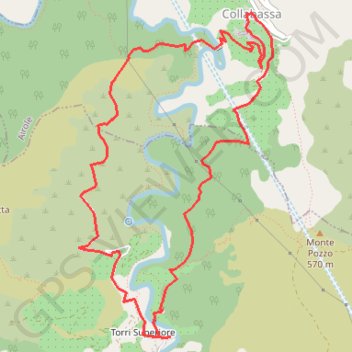 Itinéraire Torri collabassa, distance, dénivelé, altitude, carte, profil, trace GPS