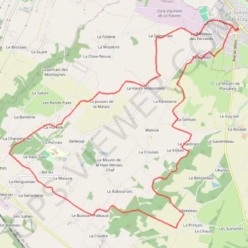 Itinéraire Le Temple de Bretagne, distance, dénivelé, altitude, carte, profil, trace GPS