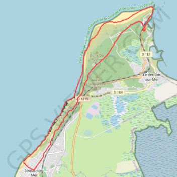 Itinéraire Soulac sur Mer, distance, dénivelé, altitude, carte, profil, trace GPS