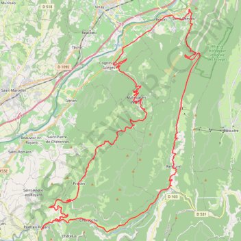Itinéraire VERCORSPontEnRoyansNord72km4000m, distance, dénivelé, altitude, carte, profil, trace GPS