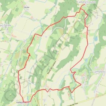 Itinéraire Circuit entre Castera et Villepinte, distance, dénivelé, altitude, carte, profil, trace GPS