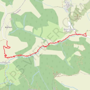 Itinéraire Bouriege, distance, dénivelé, altitude, carte, profil, trace GPS