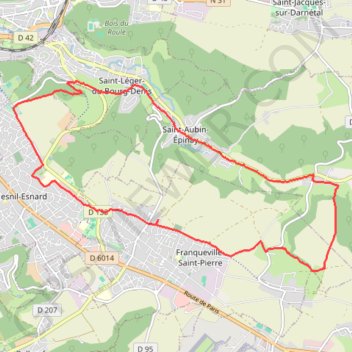 Itinéraire Franqueville Odile, distance, dénivelé, altitude, carte, profil, trace GPS