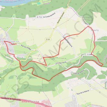 Itinéraire Circuit des Longues vallées - Barneville-sur-Seine, distance, dénivelé, altitude, carte, profil, trace GPS
