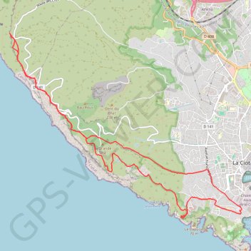 Itinéraire La Ciotat, distance, dénivelé, altitude, carte, profil, trace GPS