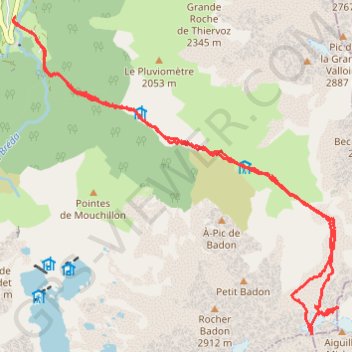 Itinéraire Brèche de l'Argentière (Belledonne), distance, dénivelé, altitude, carte, profil, trace GPS